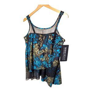 Miraclesuit Underwire Flora Mirage Swim Bikini Tankini Top Womens 16 NEW